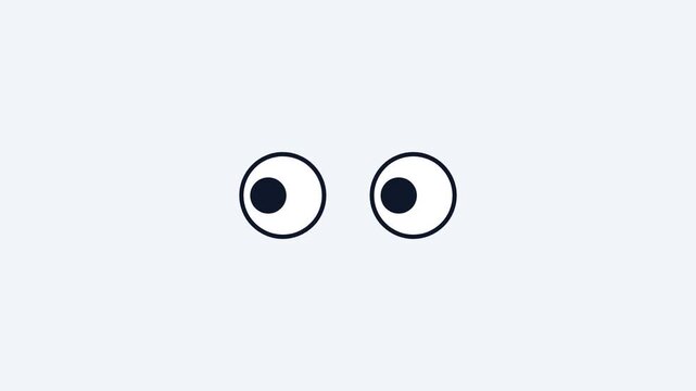 Minimalist cartoon eyes animation on a light blue background.