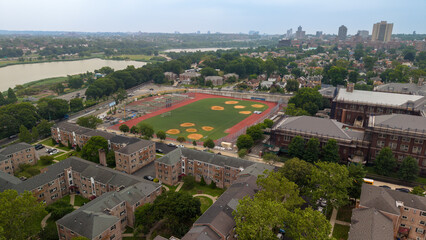 Obraz premium Bronx new york city jerome park reservoir aerial view