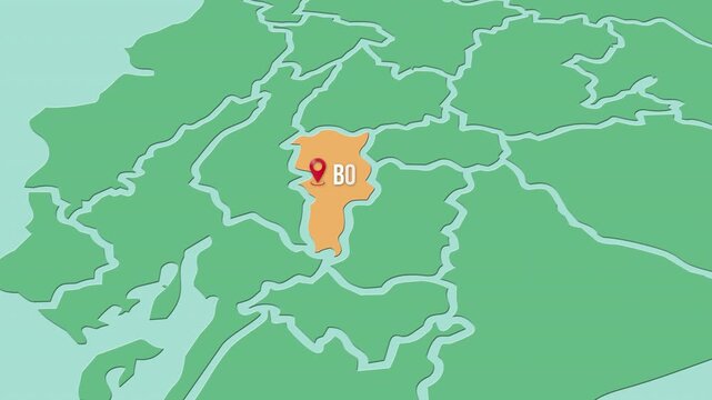 Mapa de Ecuador con divisi&oacute;n pol&iacute;tica resaltando la provincia Bol&iacute;var