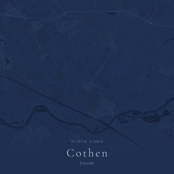 Blueprint Map of Cothen, Netherlands | Architectural Line Art Poster