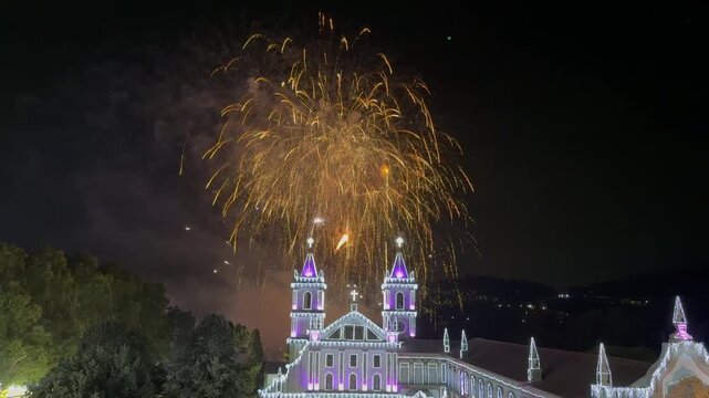 Fireworks near the church