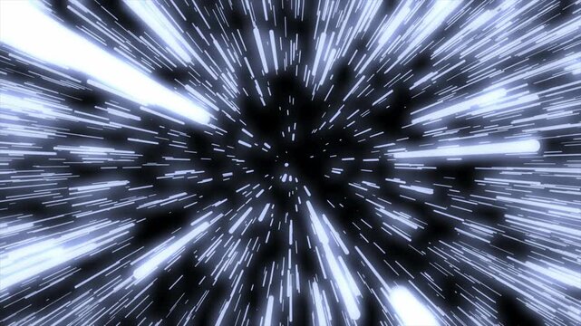 a Warp Speed Fast Travel animation in time and space as a short version