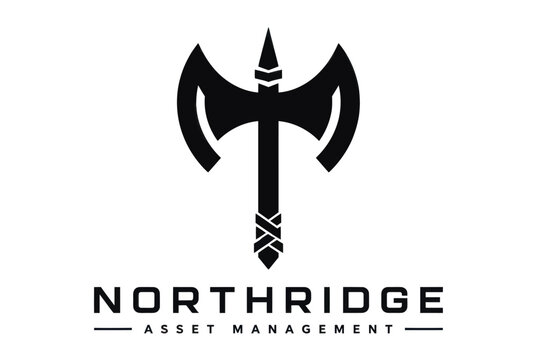 Double headed axe logo for asset management.