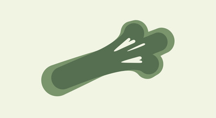 Simple green celery stalk graphic on light background © Garo