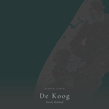 Minimalist Street Map of De Koog, Netherlands | Black and White Line Art
