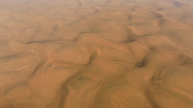 Top Down Aerial View of Desert Sand Dunes After Rain in Saudi Arabia