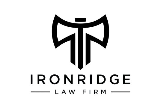 Double headed axe law firm logo design.