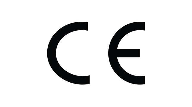 A bold black ce mark logo symbol used for European product safety and quality certification standards