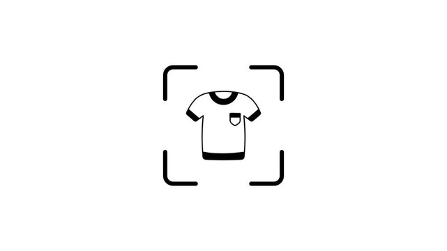 Digital scanning process of t shirt clothing symbol in white background for online shopping and fashion retail concept.