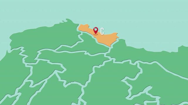 Mapa de Ecuador con divisi&oacute;n pol&iacute;tica resaltando la provincia Carchi