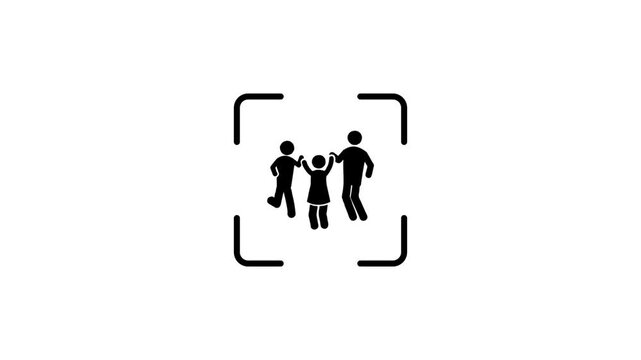 Targeting system identifies and tracks group of people in motion.