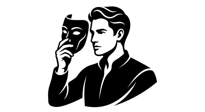 Man Hiding Face Behind Mask, Persona, Identity, Deception, Illusion
