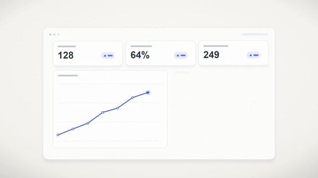 Modern business analytics dashboard UI animation with charts and graphs