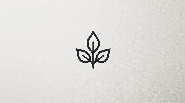 Minimalist line art illustration of three leaves.