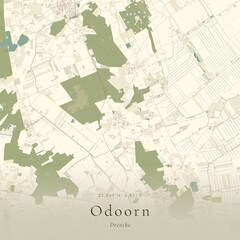 Naklejka premium Vintage Canvas Map of Odoorn, Netherlands | Scandinavian Wall Art | Historic Topographic