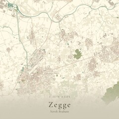 Obraz premium Vintage Canvas Map of Zegge, Netherlands | Scandinavian Wall Art | Historic Topographic