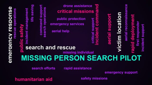 Missing Person Search Pilot Word Cloud