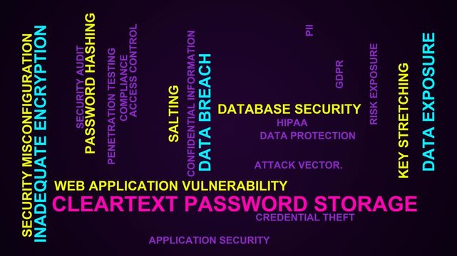 Cleartext Password Storage Word Cloud