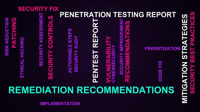 Remediation Recommendations Word Cloud