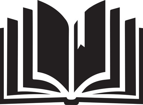 Open book icon with bookmark for education