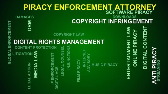 Piracy Enforcement Attorney Word Cloud