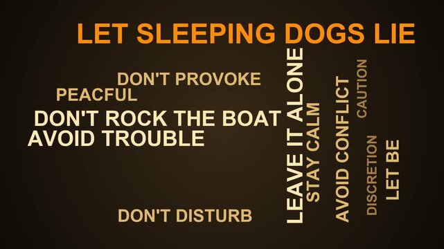 Let Sleeping Dogs Lie Word Cloud