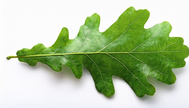 Green Leaf Oak Isolated On White Background