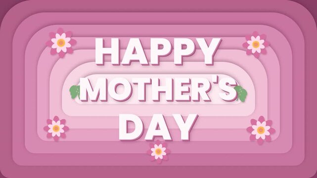 Paper-Cut Art Happy Mother's Day Animation with Floral Accents