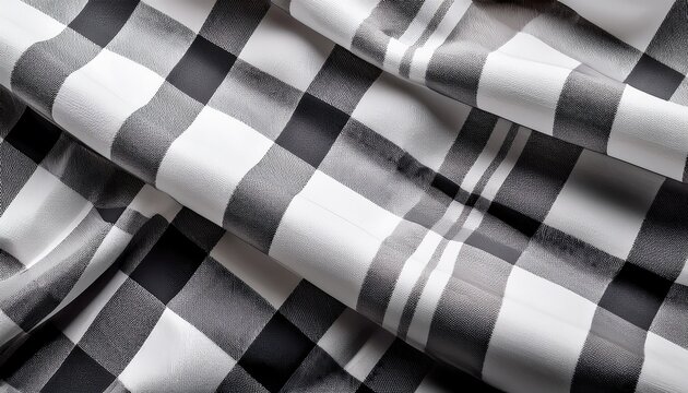 Grey And White Plaid Fabric Texture As A Background