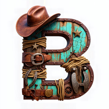 letra B, sombrero, soga, sherif, madera vieja, hebilla, herradura, fajo, cinto cuero, cuero, vaquero, estrella, oeste, viejo oeste, viejo, estatua, arte, antig&uuml;edad, dorada, cultura, antique, religion