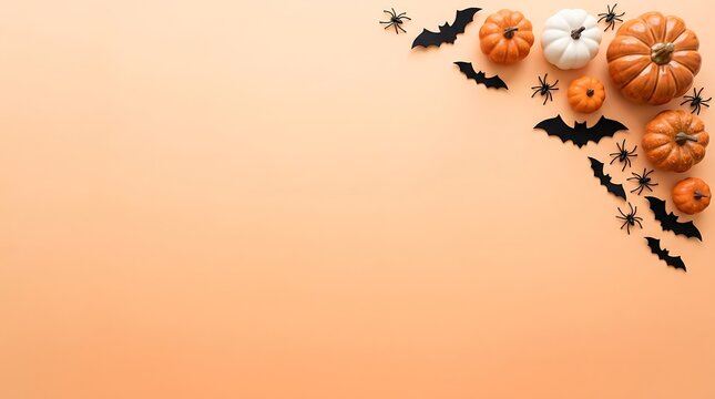 Scary Halloween Skull with Burning Candles on Dark Background