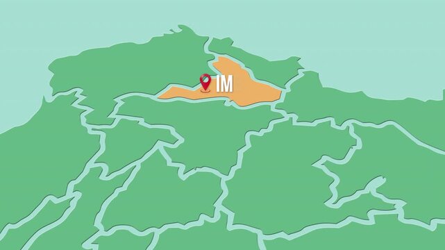 Mapa de Ecuador con divisi&oacute;n pol&iacute;tica resaltando la provincia Imbabura