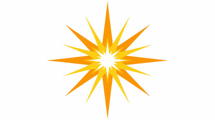 Bright yellow and orange sunburst explosion star icon. © Dion