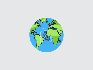 Fototapeta premium Globe Showing Continents and Oceans.