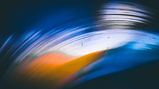 Grainy Abstract Blue White Orange Light Reflection Background