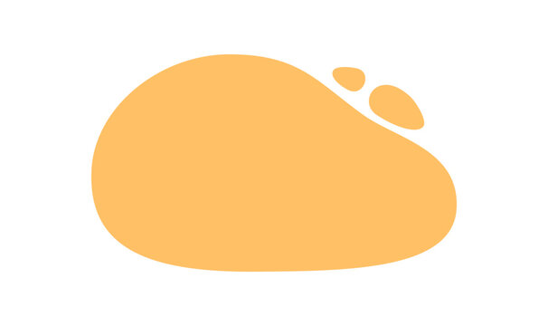 Organic abstract orange flat fluid shape with smooth solid color set. Minimal amoeba blob form and round background create a modern appearance. Isolated set for use as visual element.