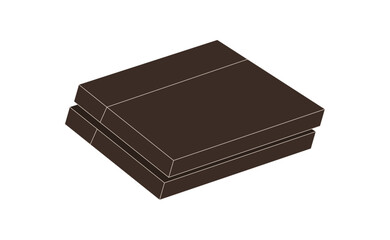Trendy flat video game console icon in brown style. Electronic entertainment equipment as modern device in y2k technology. Game and videogame object for digital art and pop visual use. © Moonnoon
