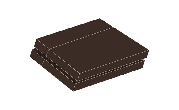 Trendy flat video game console icon in brown style. Electronic entertainment equipment as modern device in y2k technology. Game and videogame object for digital art and pop visual use.