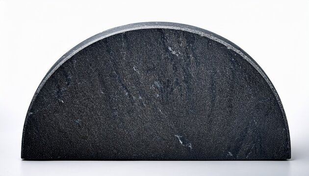 Isolated Blank Black Granite Tombstone