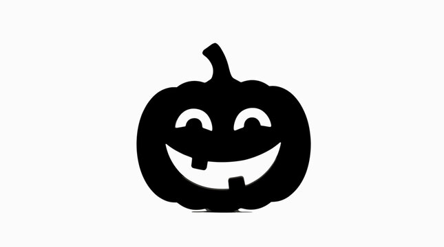 Black silhouette of a grinning jack-o'-lantern with a missing tooth