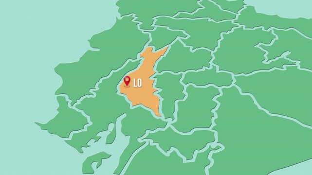 Mapa de Ecuador con divisi&oacute;n pol&iacute;tica resaltando la provincia Los R&iacute;os