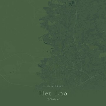 Sage Green Map of Het Loo, Netherlands | Modern Scandinavian Wall Art