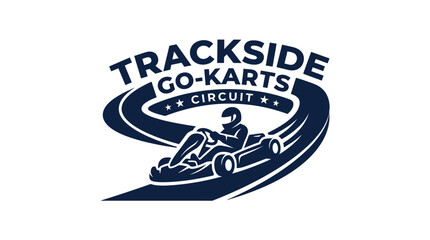 Go-kart racing circuit logo on white background. © Farah