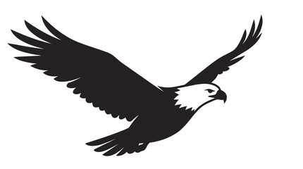 Fototapeta premium Bald Eagle Flying Silhouette Vector Illustration
