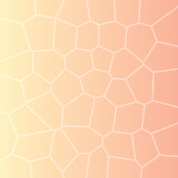 Abstract peach hexagonal voronoi diagram pattern design with geometric