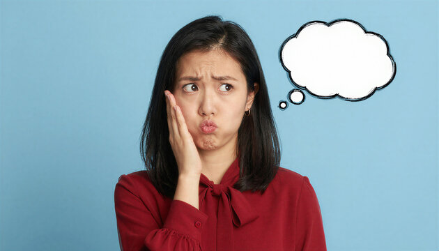 Confused Woman Thought Bubble