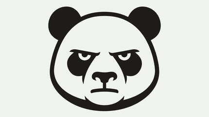 Simple black and white panda face vector icon. © Bakori