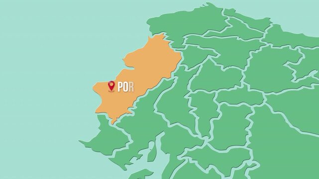 Mapa de Ecuador con divisi&oacute;n pol&iacute;tica resaltando la provincia Manab&iacute; con su capital Portoviejo