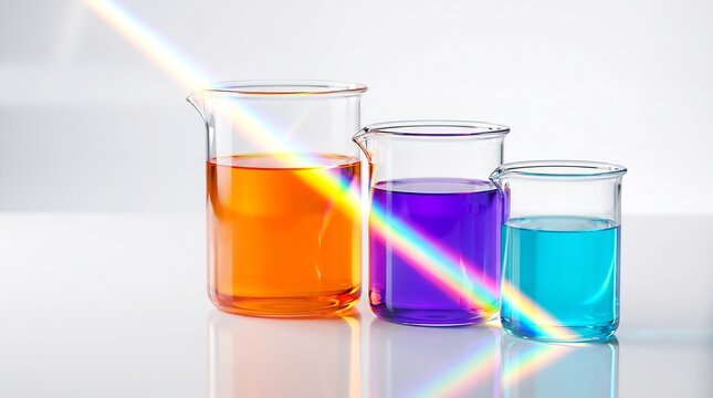light refraction and dispersion in colored liquids