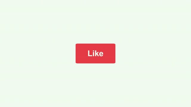 An isometric illustration of a red like button on a light green background
